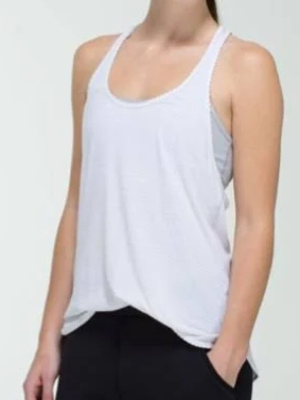 Lululemon Heathered White 105 F Silverescent Singlet Silver Tank Top 6